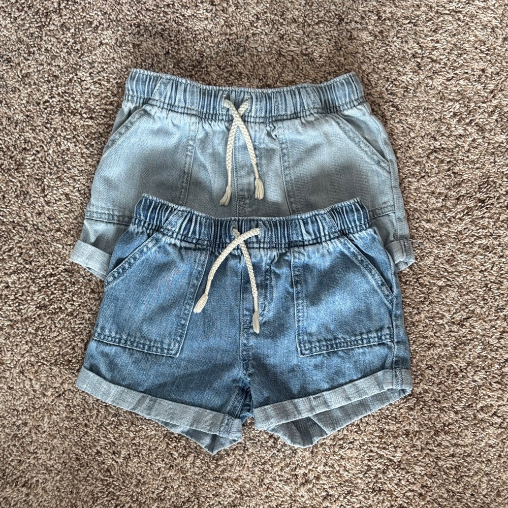 Cat & Jack Light Blue and Medium Blue Denim Shorts - 2-Pack